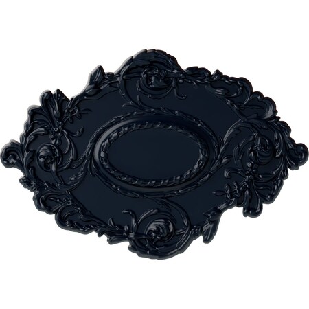 Kinsley Flowing Leaf Ceiling Medallion, Hand-Painted Midnight Dream, 30 3/8"W x 20 3/4"H x 1"P